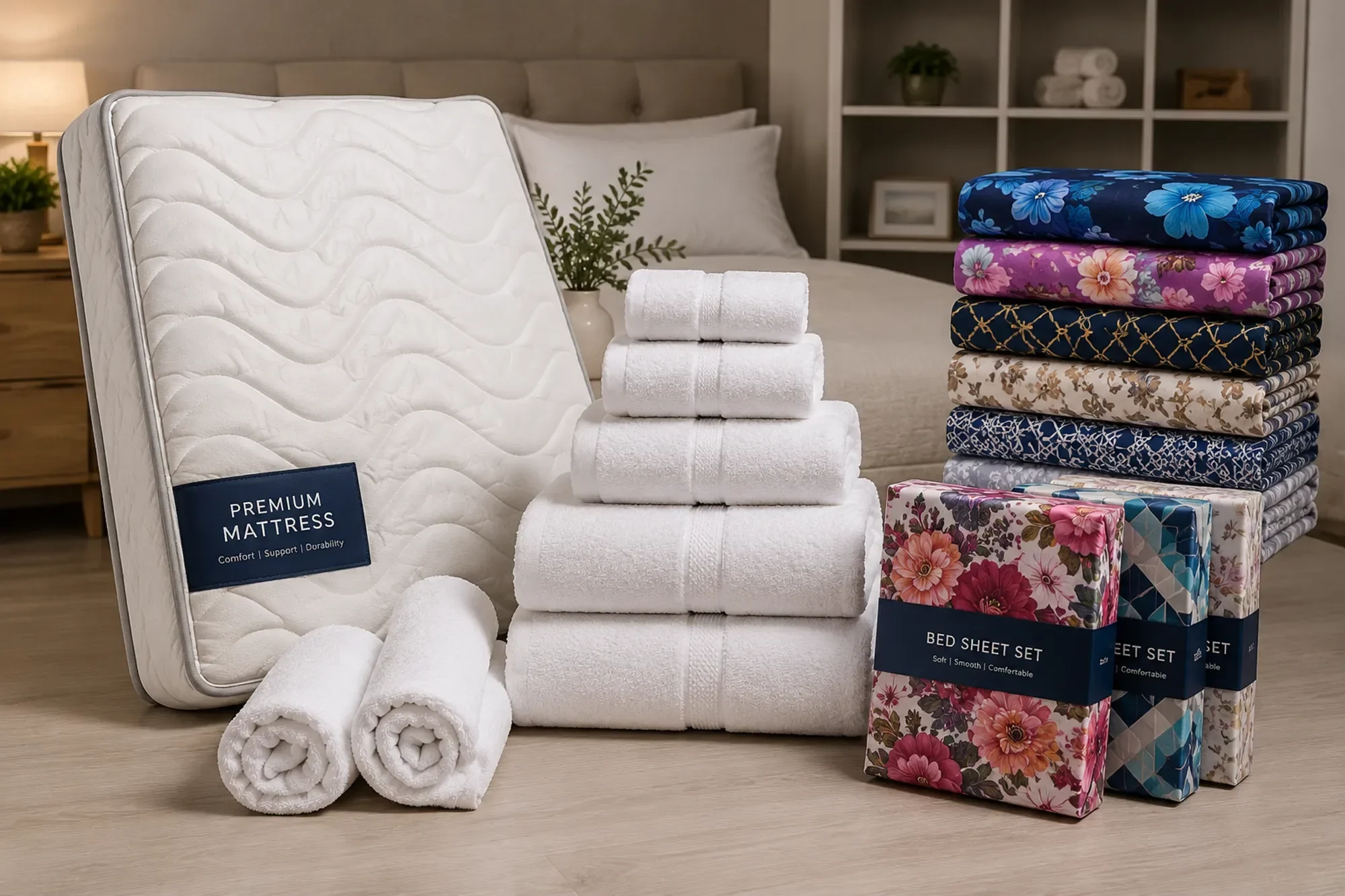 MATTRESS TOWELS AND BED SHEETS
