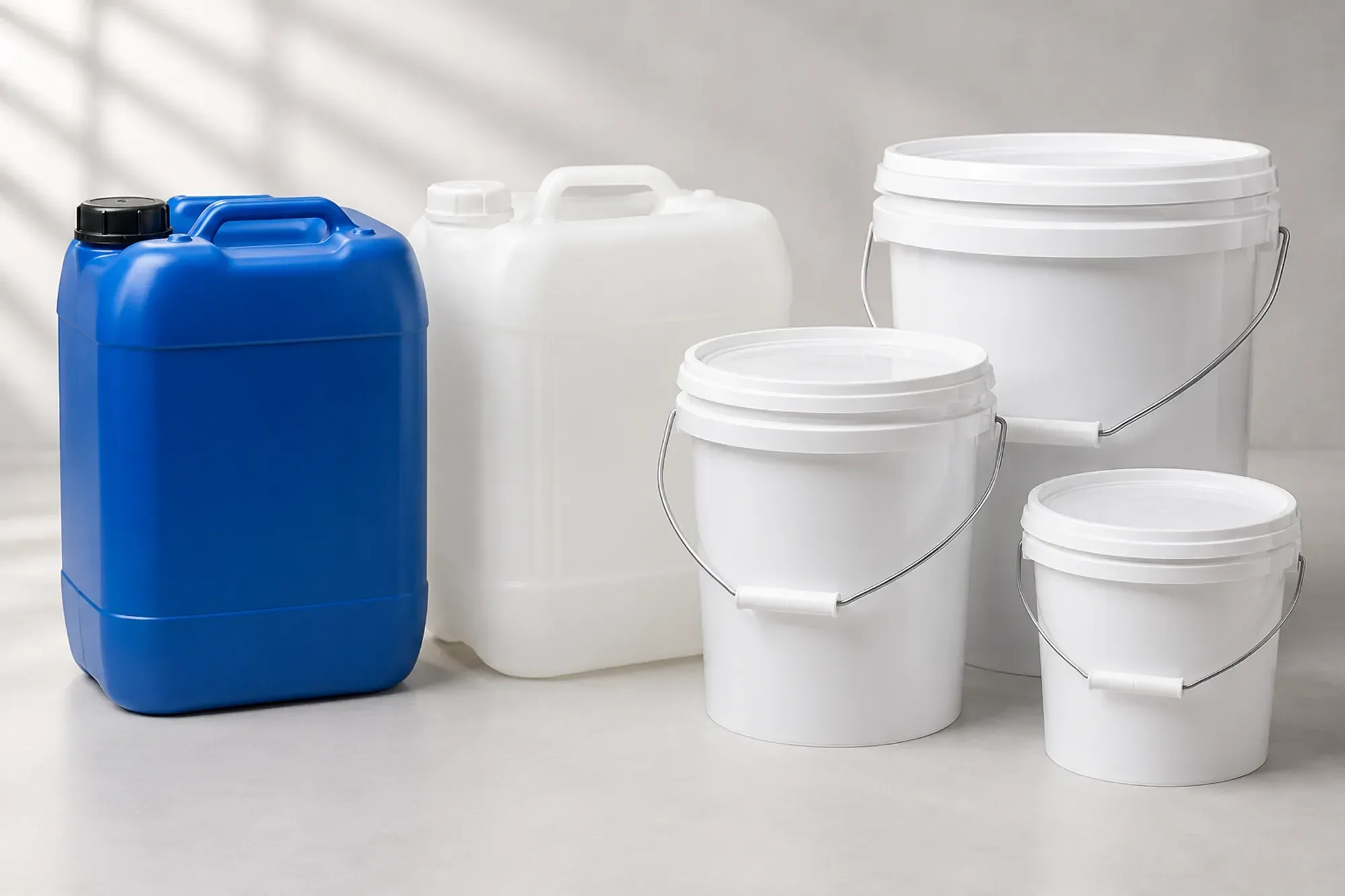 PLASTIC JERRYCANS AND PLASTIC BUCKET